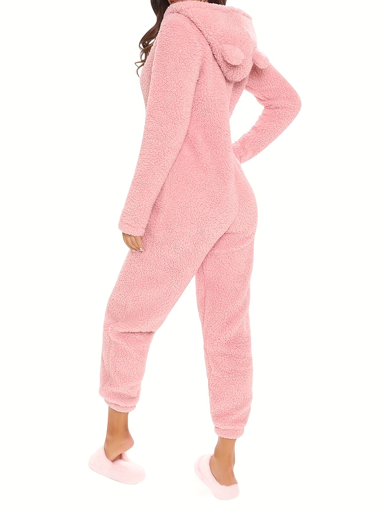 Women’s Fleece Pyjama Jumpsuit – Hooded Zip-Up Onesie