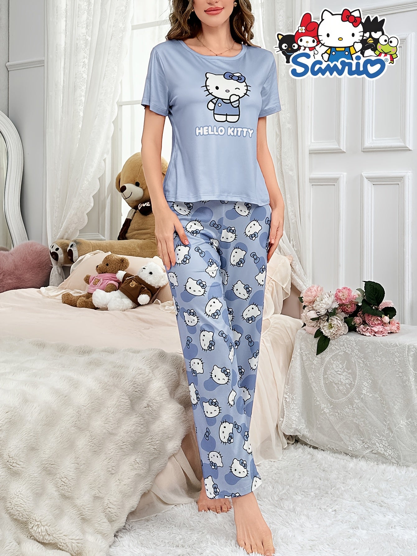 Women’s Hello Kitty Pyjama Set – Short Sleeve