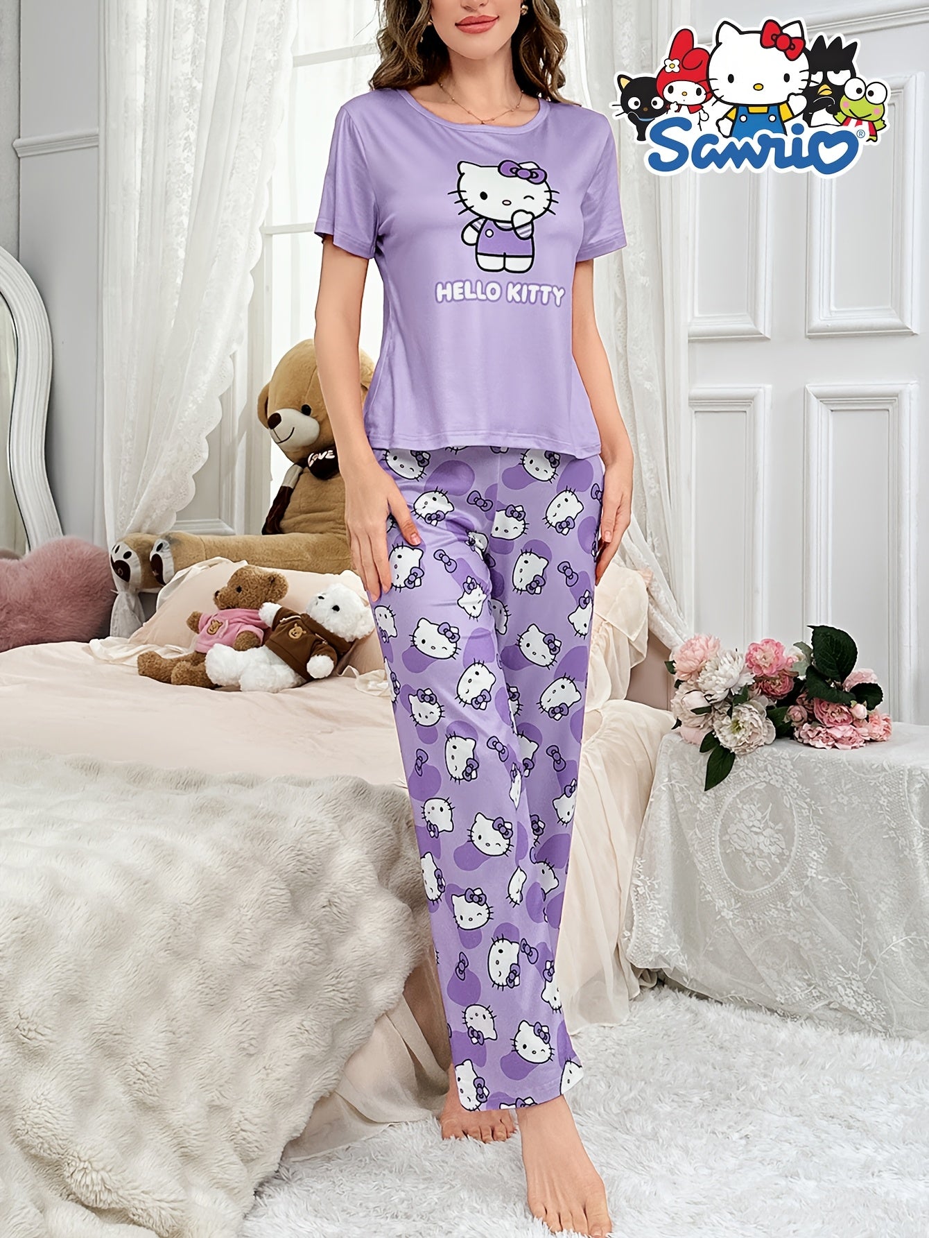 Women’s Hello Kitty Pyjama Set – Short Sleeve