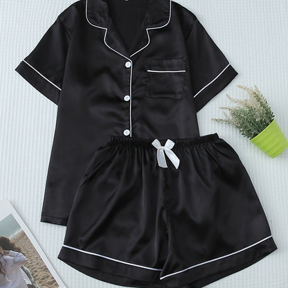 Women’s Satin Short Pyjama Set – Nightwear & Loungewear
