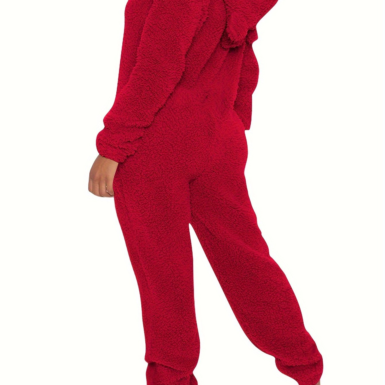 Women’s Fleece Pyjama Jumpsuit – Hooded Zip-Up Onesie