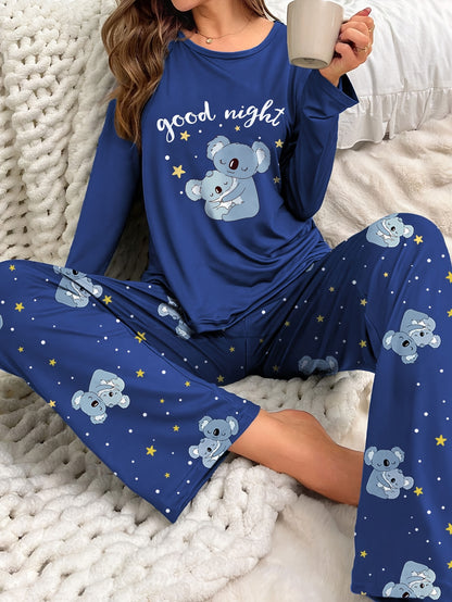 Women’s Koala Print Pyjamas – Long Sleeve Set