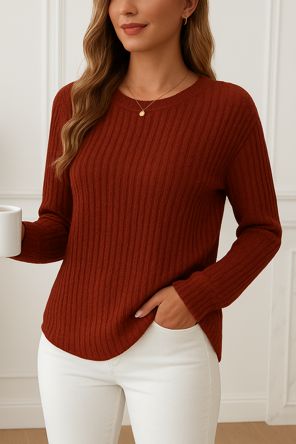 Women’s Ribbed Long Sleeve Top [Bay 1 Get 2]