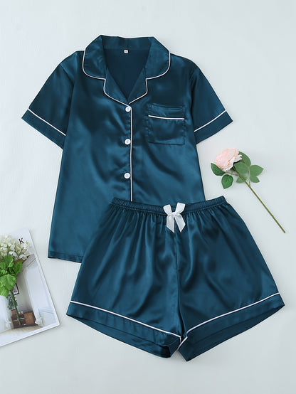 Women’s Satin Short Pyjama Set – Nightwear & Loungewear