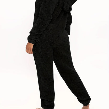 Women’s Fleece Pyjama Jumpsuit – Hooded Zip-Up Onesie